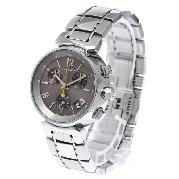 LOUIS VUITTON Tambour Q1322 Chronograph Brown Dial Quartz Boy's Watch - Picture 1 of 11